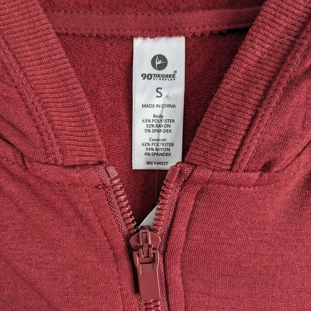 90 Degree by Reflex super soft and flexible burgundy hoodie Small - Picture 6 of 7
